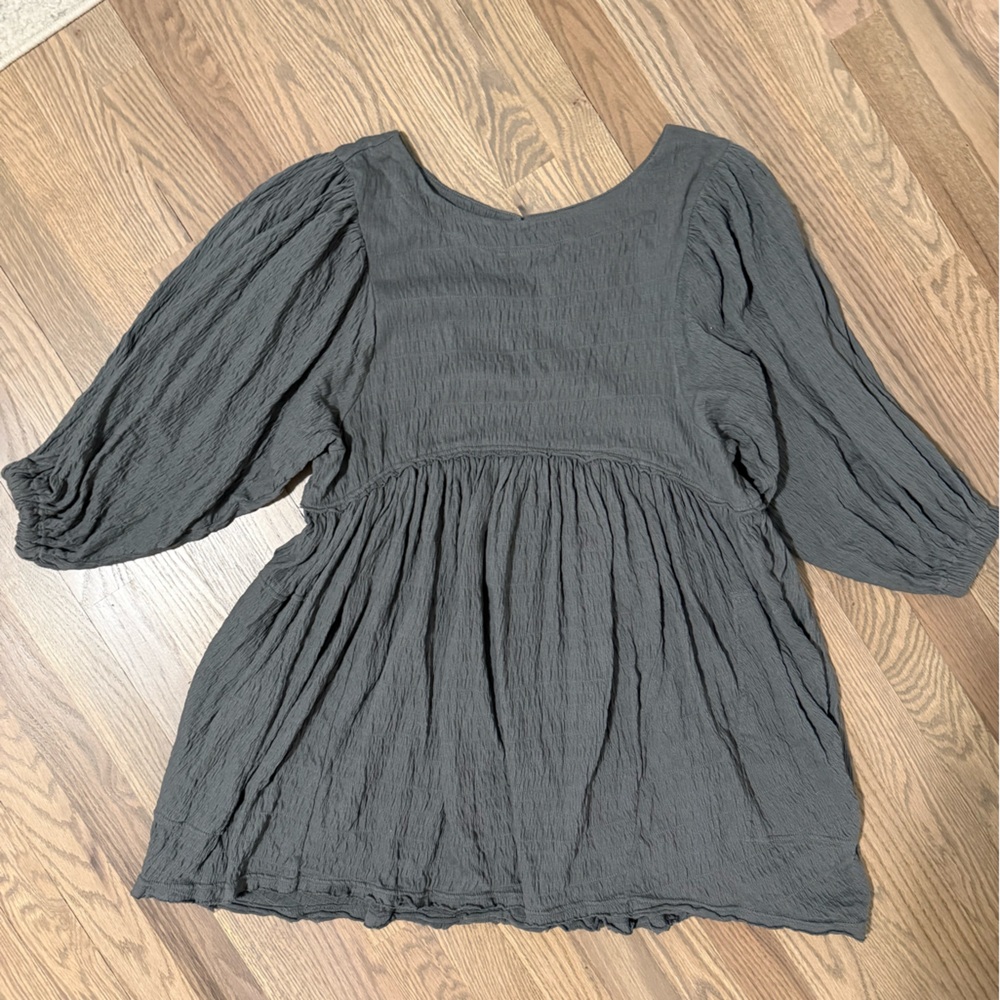 Free People Gray Textured Dress